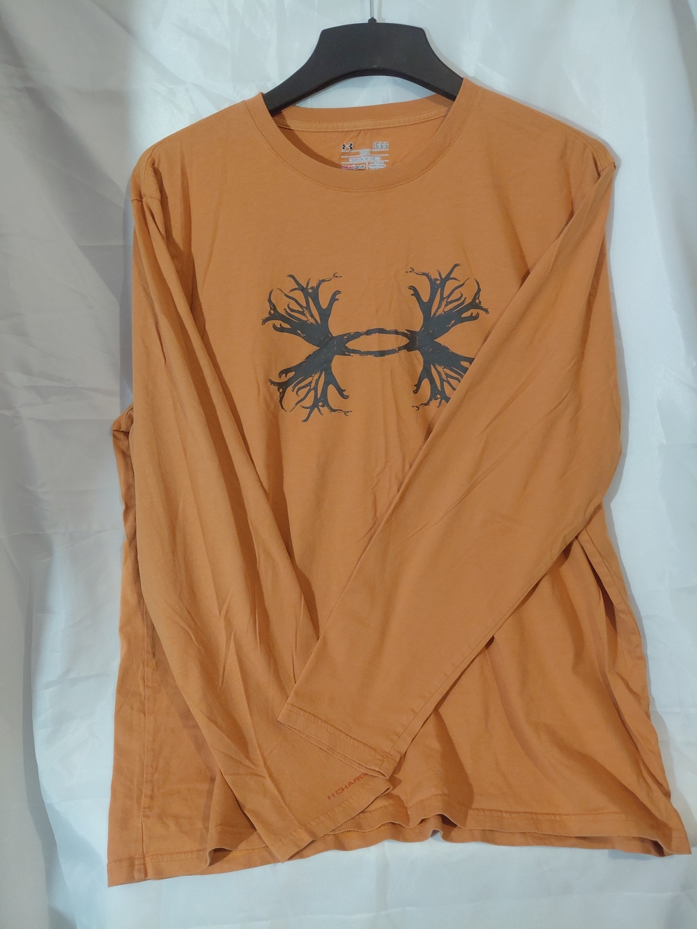 Under Armour Orange Long-Sleeve Tee with Dark Gray Tree Logo - Picture 4 of 9